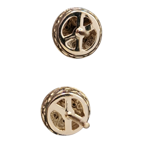 Diamond Halo Cluster Stud Earrings (1/10 ct. t.w.) in Sterling Silver New Macy's - Picture 4 of 9